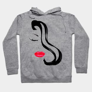 LIPSTICK CHICK  (neutral grey) Hoodie